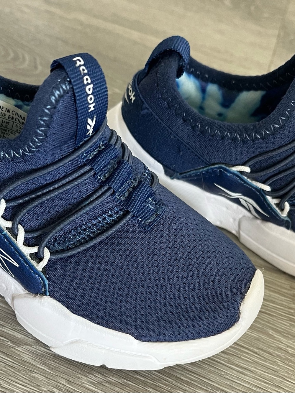 Reebok Toddler Navy and White Slip-On Athletic Sneakers - Picture 3 of 5